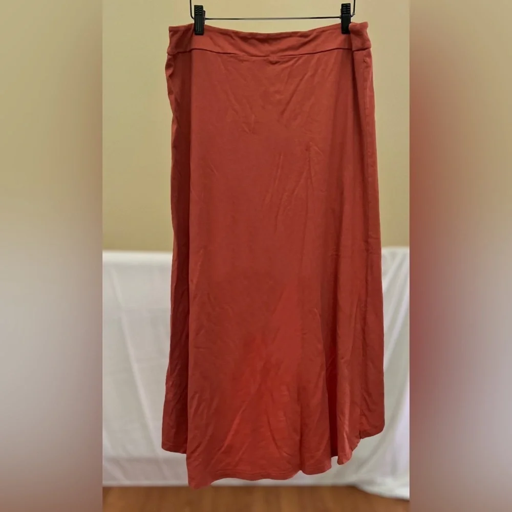 Terracotta Midi Skirt - Threads 4 Thought - Tulip Hem -Size L